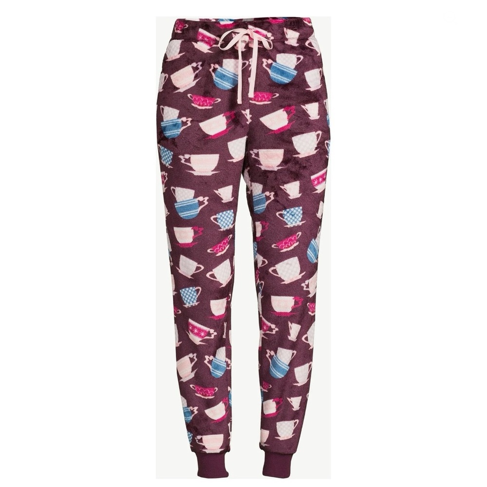Women's Plush Sleep Pants, color: metropolis burgundy